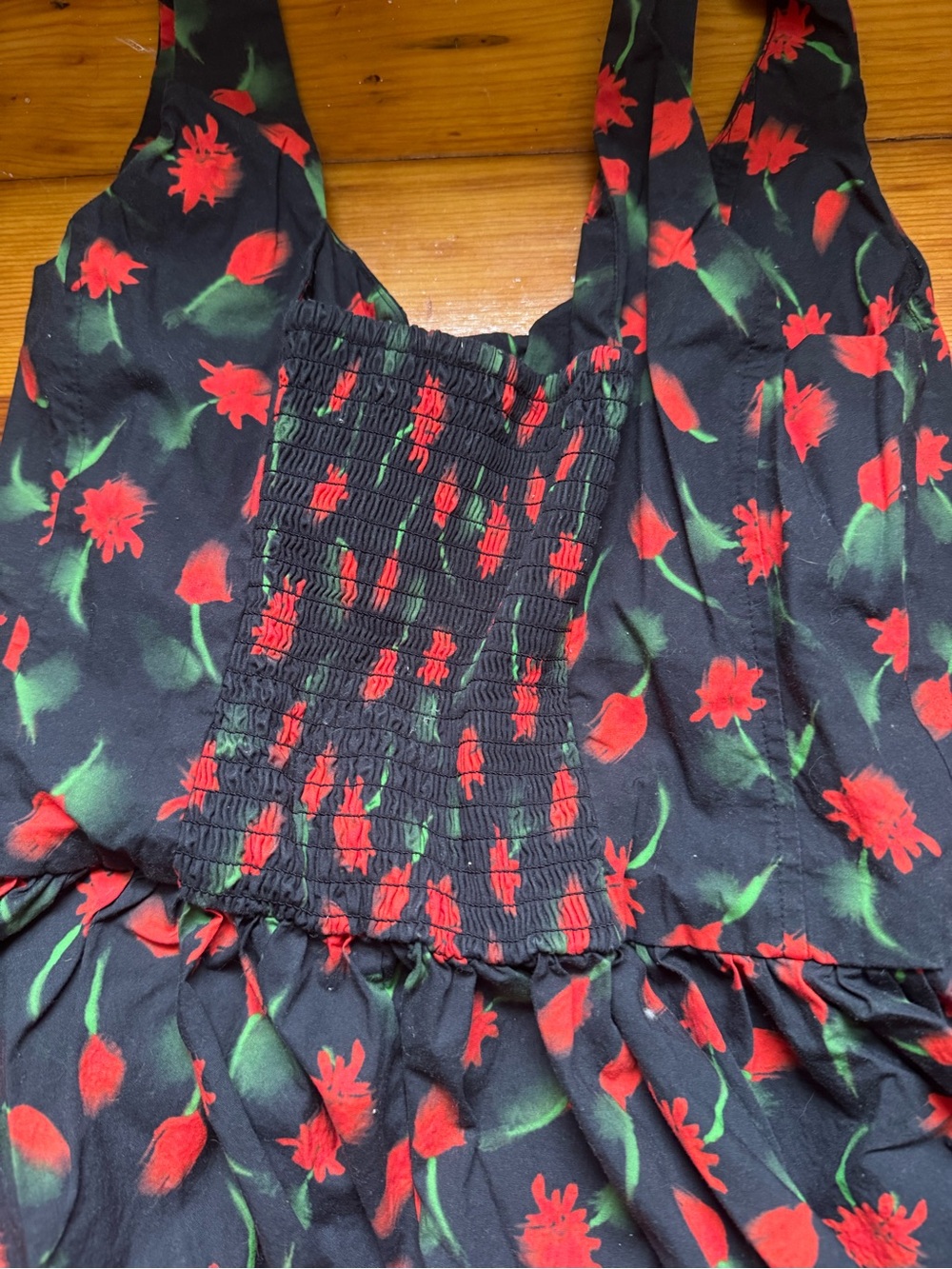 J. Crew Black Mini Dress with Red Floral Motif - Picture 5 of 8